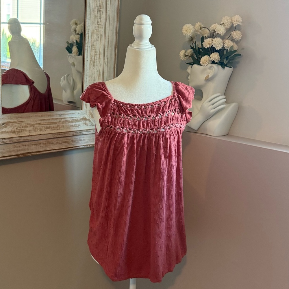 Maurice’s Rust Pink Women’s Small Smocked Blouse‎